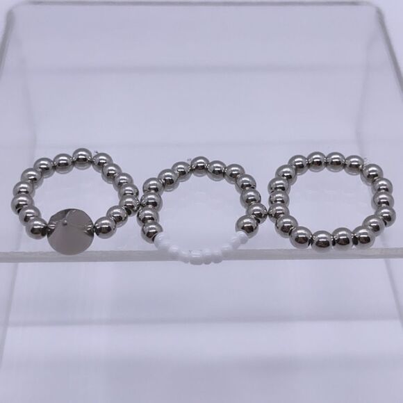 NWT Wool + Pepper Co. Silver Ring Stack (3 Rings) - Picture 4 of 5